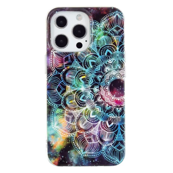 Silicone case for iPhone 14 Pro Max, phosphorescent, Mandala 1