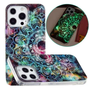 Silicone case for iPhone 14 Pro Max, phosphorescent, Mandala 5