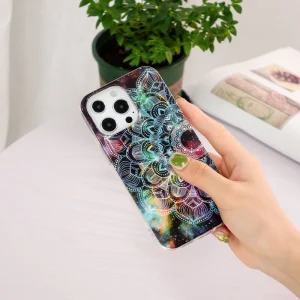 Silicone case for iPhone 14 Pro Max, phosphorescent, Mandala 4