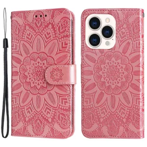Калъф Тефтер Sunflower за Iphone 14 Pro, розов