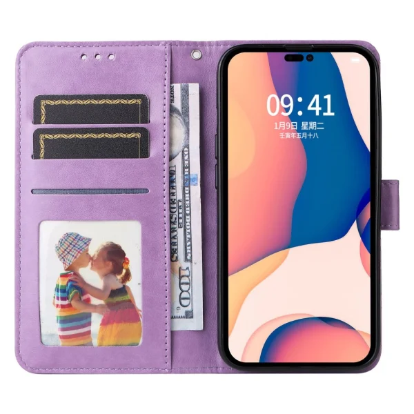 Sunflower Wallet Case for Iphone 14 Pro, purple 2