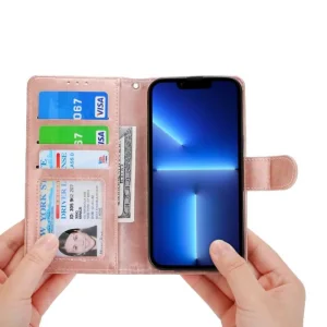 Калъф тефтер Crazy Horse за Iphone 14 Pro, розов 3
