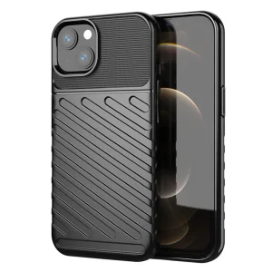 Силиконов калъф Thunder за iPhone 14, Черен