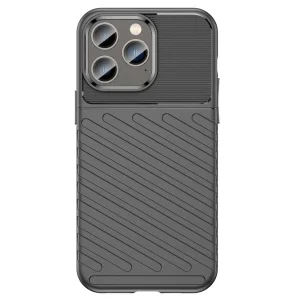 Силиконов калъф Thunder за iPhone 14 Pro, Черен