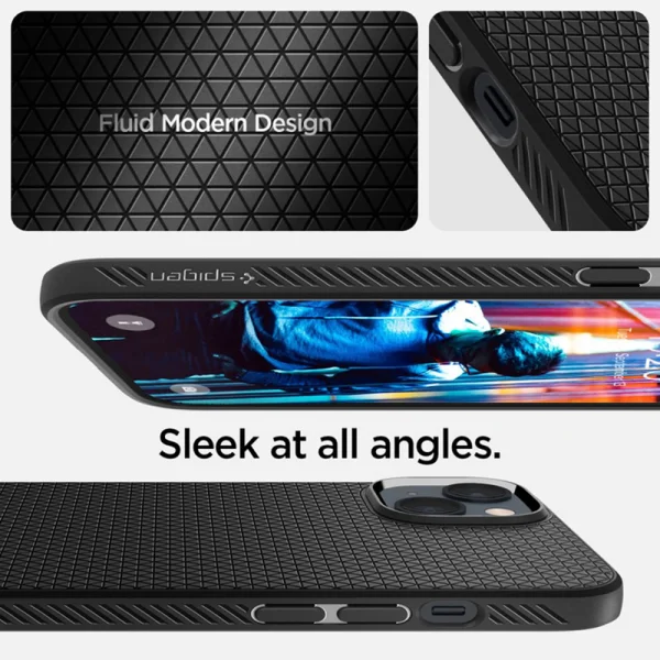 Shockproof Spigen Liquid Air Case for iPhone 14 Plus, ACS04891, Matte, Black 3