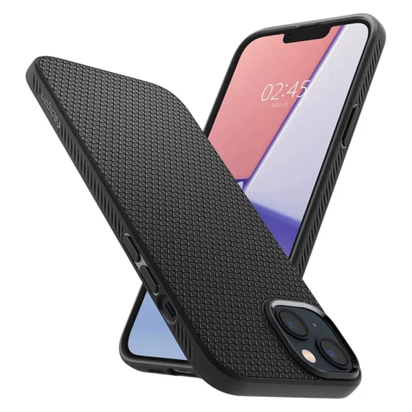 Shockproof Spigen Liquid Air Case for iPhone 14 Plus, ACS04891, Matte, Black 2