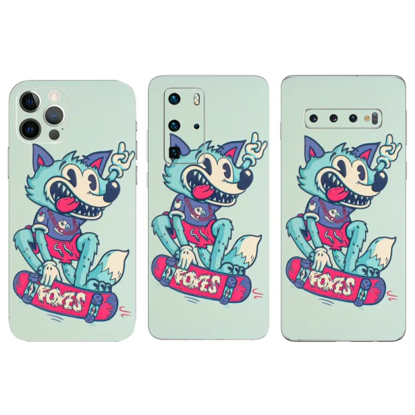 Custom Cut Phone Foil Protector (Back), Skater Fox 1