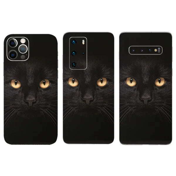 Cut-to-fit Phone Film Protector (Back), Black Cat 1