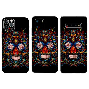 Custom Cut Phone Film Protector (Back), Colorful Skull 3D