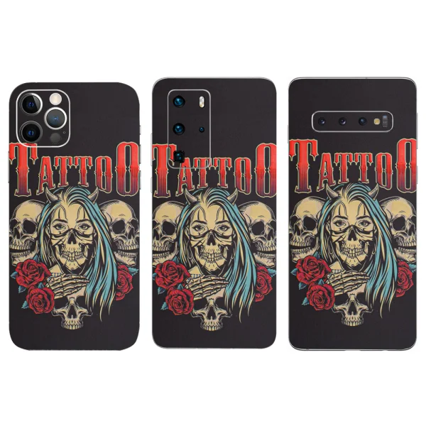 Custom Cut Phone Foil Protector (Back), Tattoo 3D 1