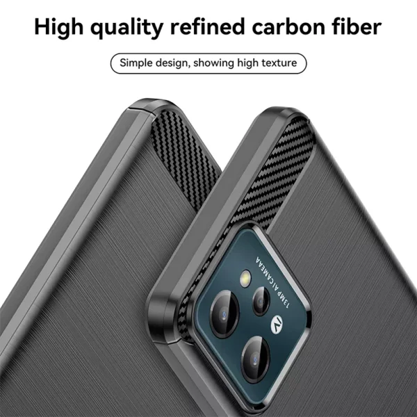 Силиконов Калъф Carbon Fibre Brushed за Realme C31, черен 4