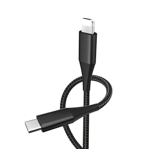 Cable ATX Braided, Lightning to Type C, 20W, black 1