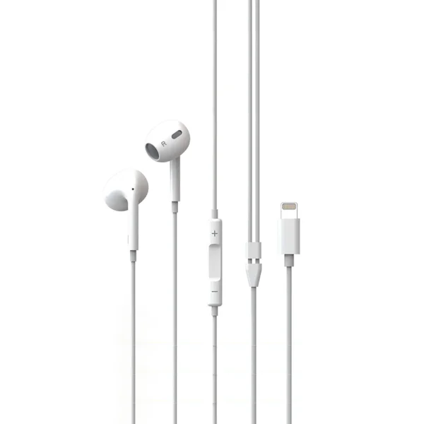 Headphones with microphone KODAK 210, APPLE Lightning, white 1