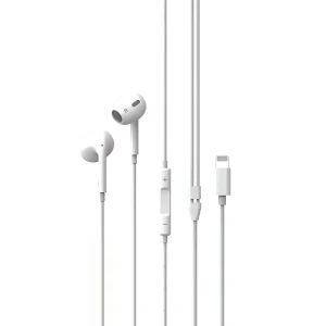 Слушалки с микрофон KODAK 210, APPLE Lightning, бял
