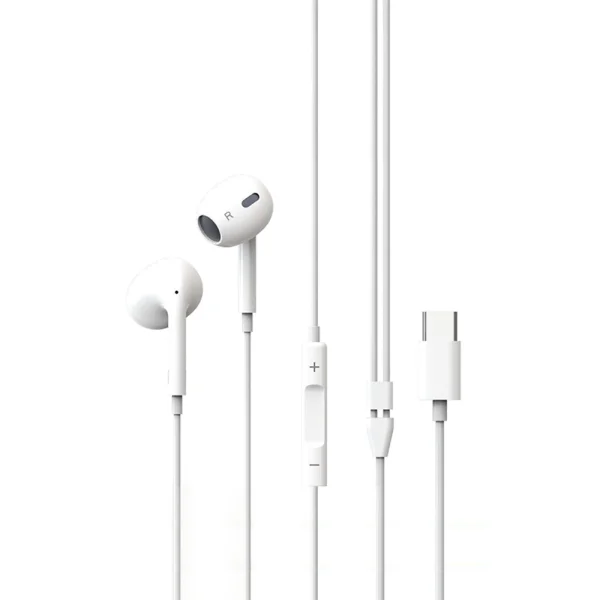 Headphones with microphone KODAK 210+ USB Type C, white 1
