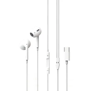 Слушалки с микрофон KODAK 210+  USB Type C, бял