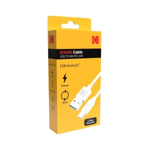Кабел KODAK от USB  към MicroUSB, 1m, бял 3