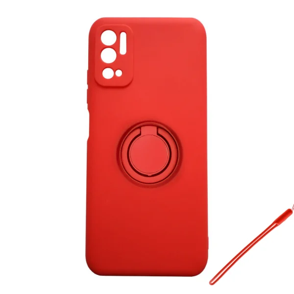 Silicone Case Silicone Ring for Xiaomi Poco M3 Pro 4G / Poco M3 Pro 5G / Redmi Note 10 5G, Red 2