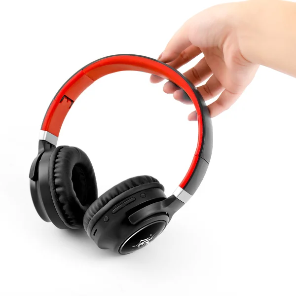 Слушалки GJBY Bluetooth Headphones HZ-BT633, черно и червено 2