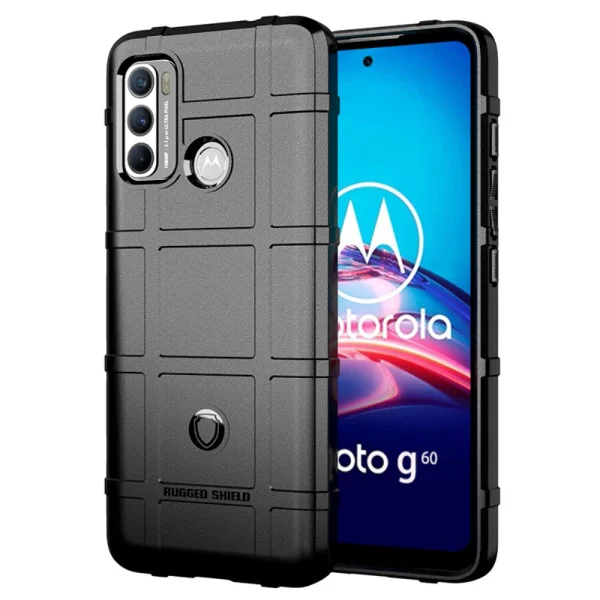 Удароустойчив Калъф Grid за Motorola Moto G60 / Moto G40 Fusion, Черен 1