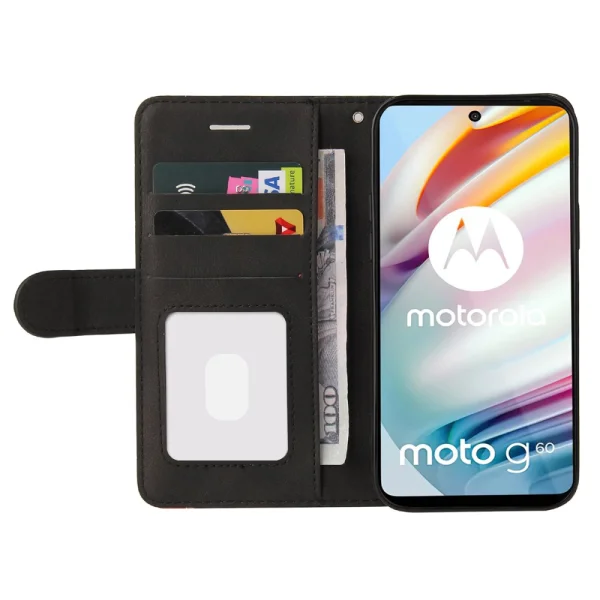 Калъф Тефтер Wallet Stand за Motorola Moto G60 / G40 Fusion, Черен 4