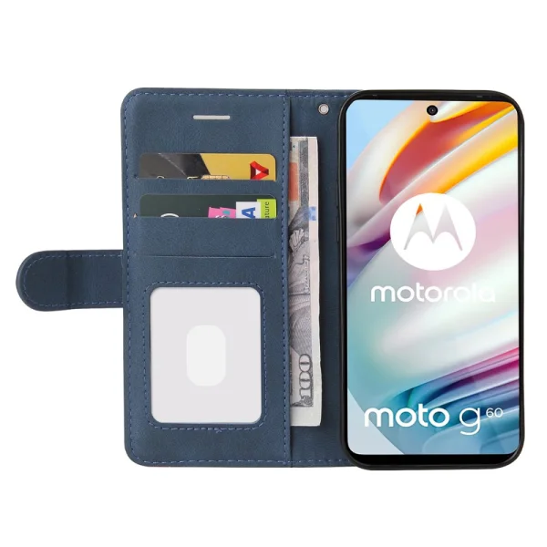 Калъф Тефтер Wallet Stand за Motorola Moto G60 / G40 Fusion, Син 4