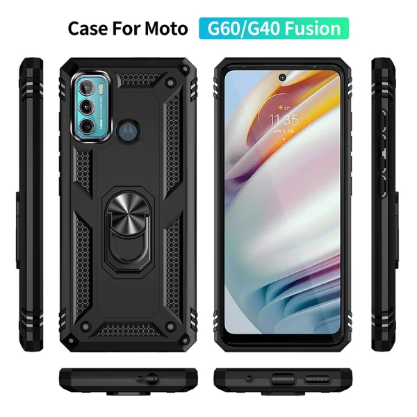 Удароустойчив калъф Hybrid Cover за Motorola Moto G60/G40 Fusion, Черен 2