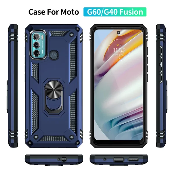 Удароустойчив калъф Hybrid за Motorola Moto G60/G40 Fusion, Син 2