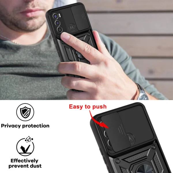 Удароустойчив калъф Slide Camera за Motorola Moto G60/G40 Fusion, Черен 2