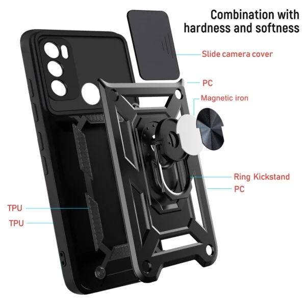 Удароустойчив калъф Slide Camera за Motorola Moto G60/G40 Fusion, Черен 5