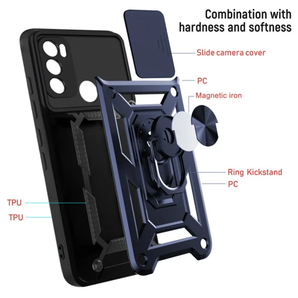 Удароустойчив калъф Slide Camera за Motorola Moto G60/G40 Fusion, Син 2