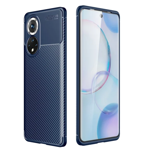Silicone Case Carbon Fibre for Huawei Honor 50 / Nova 9, Blue 1