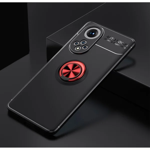 Shockproof Ring Holder Case for Huawei Nova 9/Honor 50, Black/Red 2
