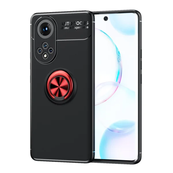 Shockproof Ring Holder Case for Huawei Nova 9/Honor 50, Black/Red 1