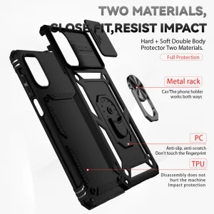 Удароустойчив Калъф Slide Camera за Motorola Moto G22, Черен 5