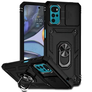 Удароустойчив Калъф Slide Camera за Motorola Moto G22, Черен