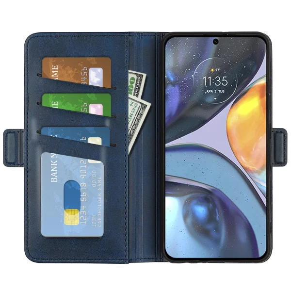 Wallet Case for Motorola Moto G22, Blue 2