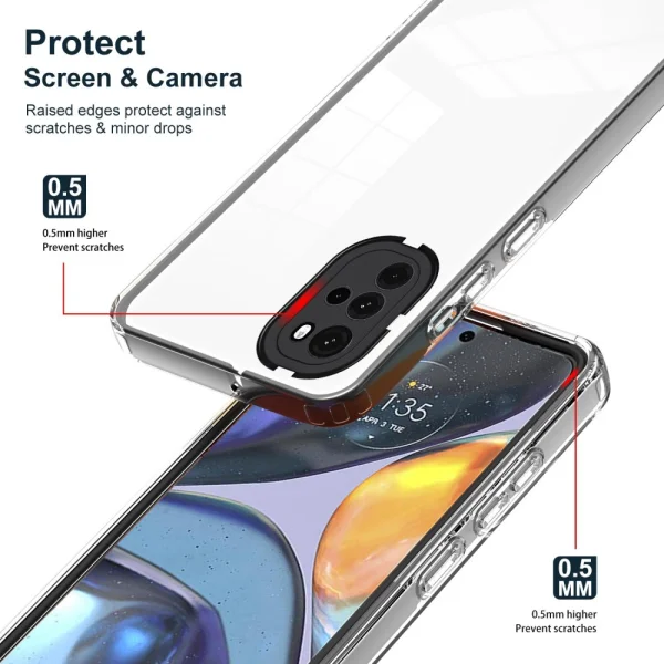 Shockproof Case for Motorola Moto G22 / E32 4G / E32s 4G, Black/ Transparent 2