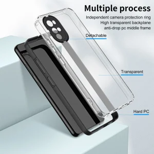 Shockproof Case for Motorola Moto G22 / E32 4G / E32s 4G, Black/ Transparent 5