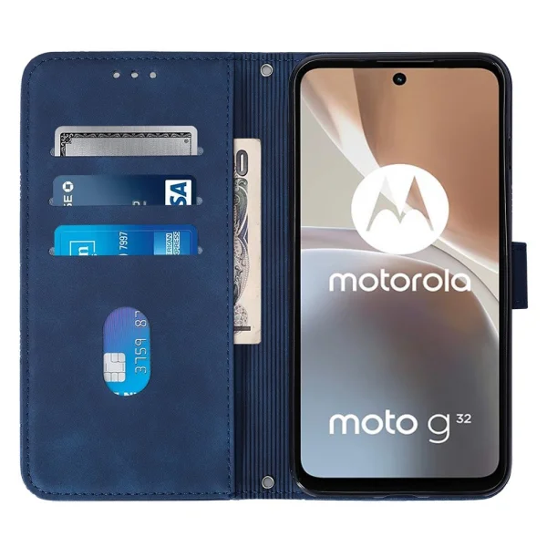 Imprinting Wallet Case for Motorola Moto G32 4G, Blue 2