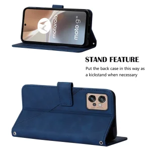 Imprinting Wallet Case for Motorola Moto G32 4G, Blue 3