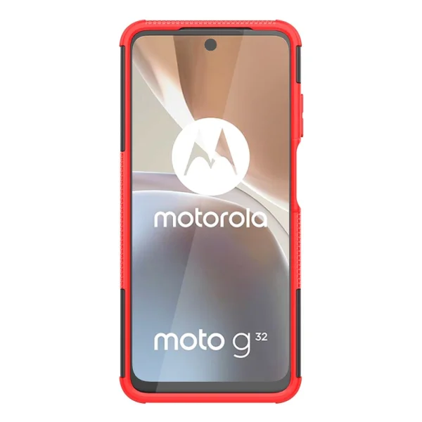 Удароустойчив Калъф Hybrid Pattern за Motorola Moto G32 4G, Червен 3