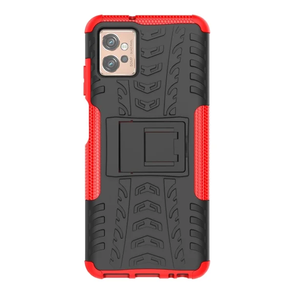 Удароустойчив Калъф Hybrid Pattern за Motorola Moto G32 4G, Червен 2