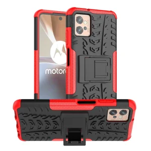Удароустойчив Калъф Hybrid Pattern за Motorola Moto G32 4G, Червен