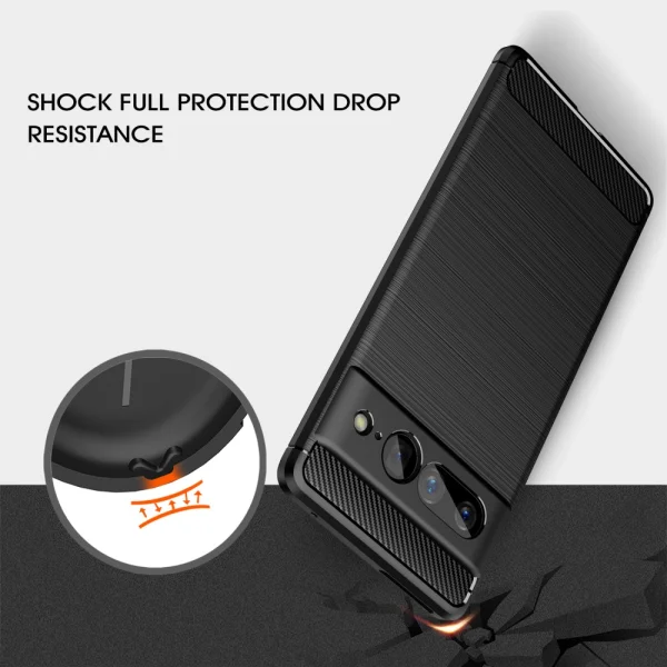 Силиконов Калъф Carbon Fibre Brushed за Google Pixel 7 Pro, черен 2
