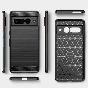 Силиконов Калъф Carbon Fibre Brushed за Google Pixel 7 Pro, черен 6