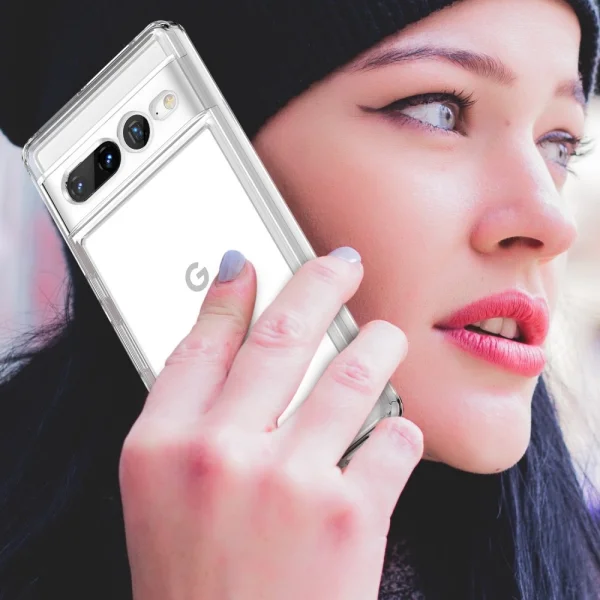 Удароустойчив калъф TPU и Acrylic за Google Pixel 7 Pro, прозрачен 4