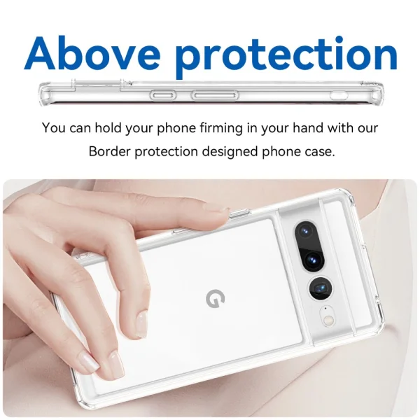 Удароустойчив калъф TPU и Acrylic за Google Pixel 7 Pro, прозрачен 6