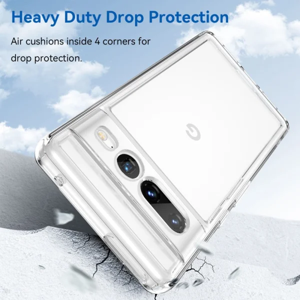 Удароустойчив калъф TPU и Acrylic за Google Pixel 7 Pro, прозрачен 3