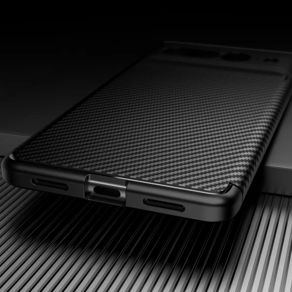Silicone Case Carbon Fiber Texture for Google Pixel 7 Pro, black 3